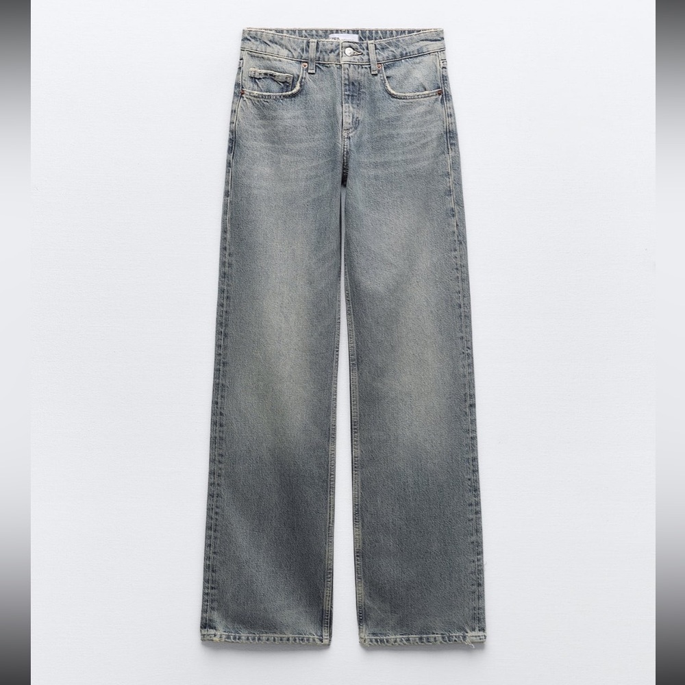 NWT Zara mid-rise wide leg jean